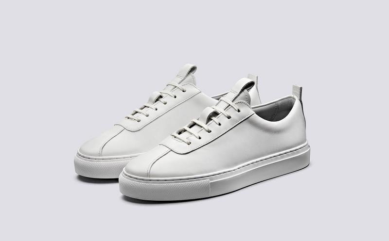 Grenson Sneaker 1 Womens Oxford Sneaker - White Calf Leather with a Rubber Sole YB8457